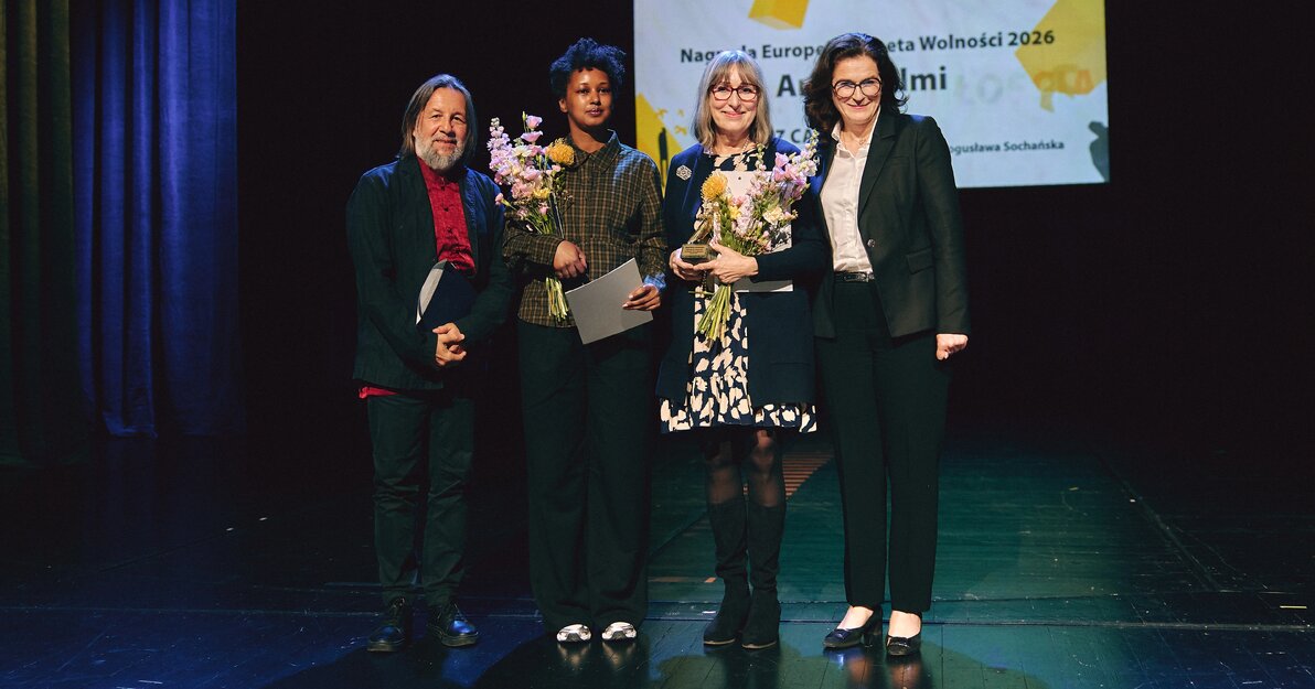 Prezydent Aleksandra Dulkiewicz z laureatkami nagrody Europejski Poeta Wolności