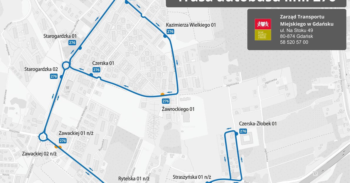 bus do żłobka map