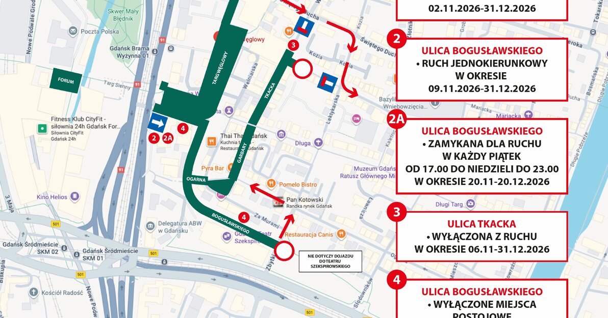 mapa - zmiana organizacji ruchu