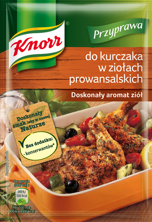NOWOŚĆ!  Przyprawa do kurczaka w ziołach prowansalskich Knorr i Przyprawa do skrzydełek z kurczaka Knorr