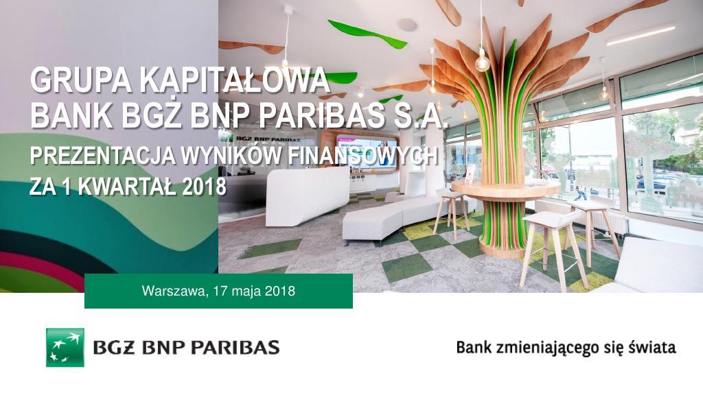 Grupa BGŻ BNP Paribas w I kw. 2018 r. ponad dwukrotnie zwiększyła zysk netto