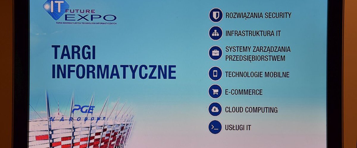 Technologia jutra już dziś?
Dobrze się składa, bo właśnie dzisiaj jesteśmy na VI edycji targów IT Future Expo.
Wszystko związane z big data, trendami IT, bezpieczeństwem, drukiem 3D, AI, robotyką, dronami, e-commerce, data center,...