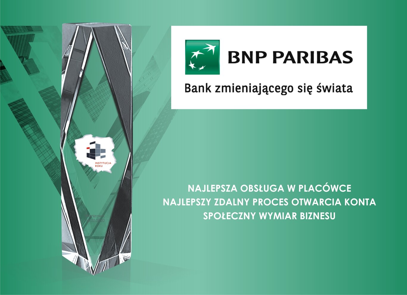 Bank BNP Paribas Instytucją Roku 2019