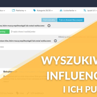 Wyszukiwarka influencerów w Panelu Newspoint 