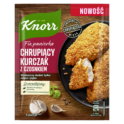 Nowość od marki Knorr! Fix Panierka Chrupiący Kurczak – idealnie chrupiące mięso w trzech, przepysznych wariantach smakowych