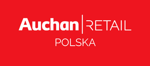 Auchan Polska LOGO czerwone tło