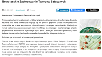 Nowatorskie Zastosowanie Tworzyw Sztucznych - konkurs