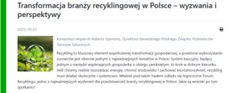 Transformacja branży recyklingowej w Polsce – wyzwania i perspektywy