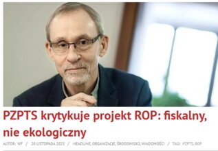 PZPTS krytykuje projekt ROP: fiskalny, nie ekologiczny