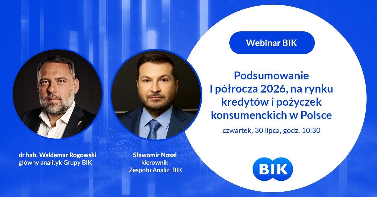 ⏰Już DZIŚ o godz.10:30 STARTUJE LIVE z BIK – Publikujemy kompleksowe dane: Podsumowanie I półrocza 2026 r. na rynku kredytów i pożyczek konsumenckich w Polsce 👉 Bądźcie z nami: 🔗https://t.co/wgSOxPAq15 💻✍Czekamy na pytania na...
